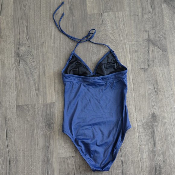 J. Crew Swim J Crew Navy One Piece Ruffle Triangle Swim Suit 4